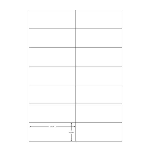 Q-CONNECT etiketten, wit, rechte hoeken, 105 x 42,3 mm, 100 vel, 14 etiketten per vel