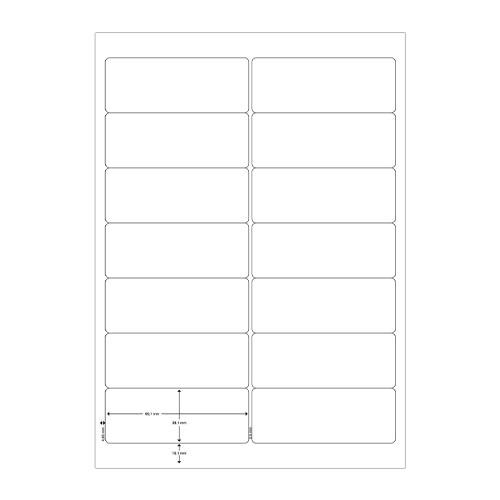 Q-CONNECT etiketten, wit, ronde hoeken, 99,1 x 38,1 mm, 100 vel, 14 etiketten per vel