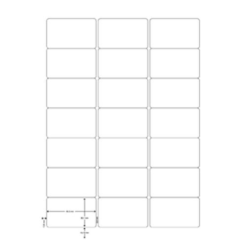 Q-CONNECT etiketten, wit, ronde hoeken, 63,5 x 38,1 mm, 100 vel, 21 etiketten per vel