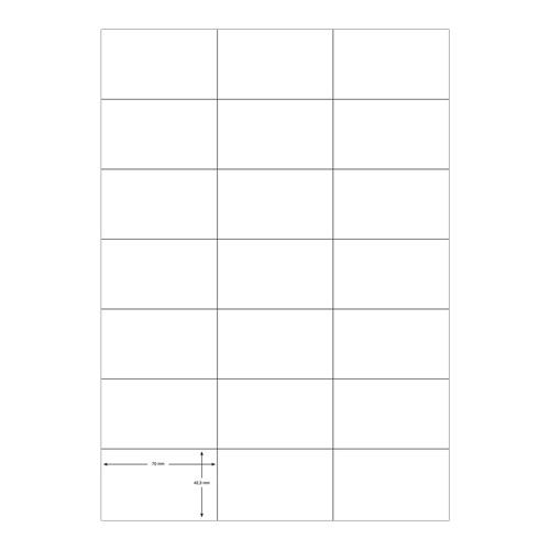 Q-CONNECT etiketten, wit, rechte hoeken, 70 x 42,3 mm, 100 vel, 21 etiketten per vel