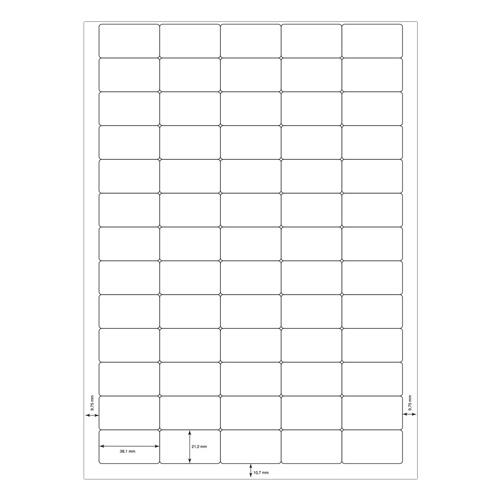 Q-CONNECT etiketten, wit, ronde hoeken, 38,1 x 21,2 mm, 100 vel, 65 etiketten per vel