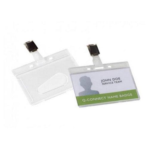 Q-CONNECT badge met clip 85 x 54 mm