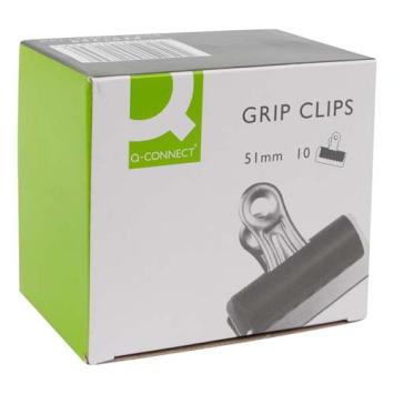 Q-CONNECT bulldogclip, zwart, 51 mm, doos van 10 stuks
