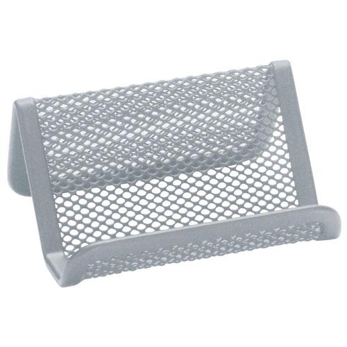 Q-CONNECT visitekaartenhouder 11 x 7,5 x 5 cm metaal zilver