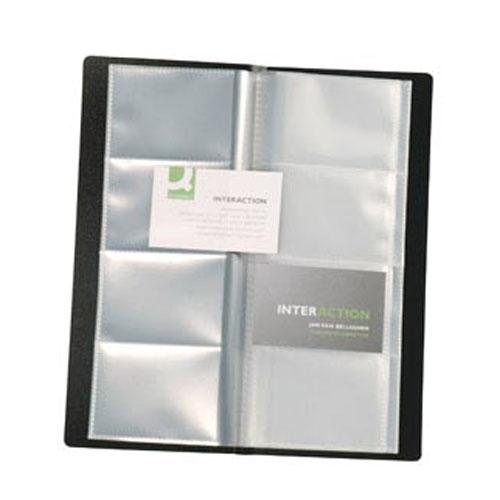 Q-CONNECT visitekaartenmap, Ft 11 x 26 cm, voor 96 kaarten, zwart