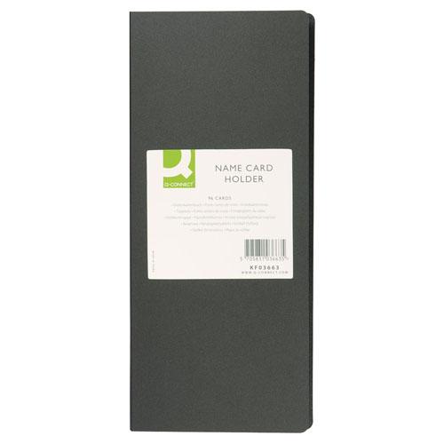Q-CONNECT visitekaartenmap, Ft 11 x 26 cm, voor 96 kaarten, zwart