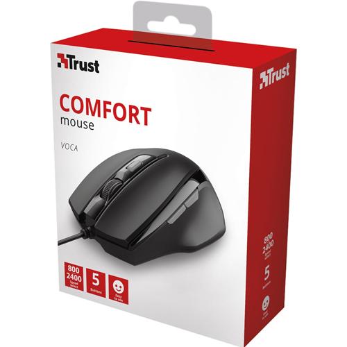 Trust Voca Comfort muis, zwart